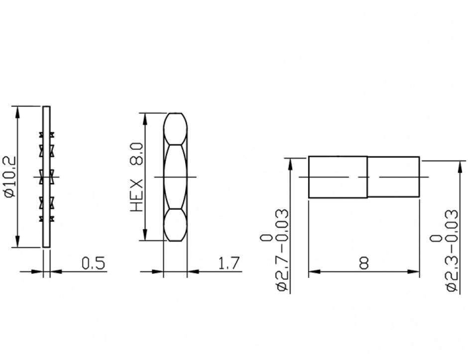 Imagine Conector RP-SMA Jack bulkhead crimping splash proof, Delock 12453