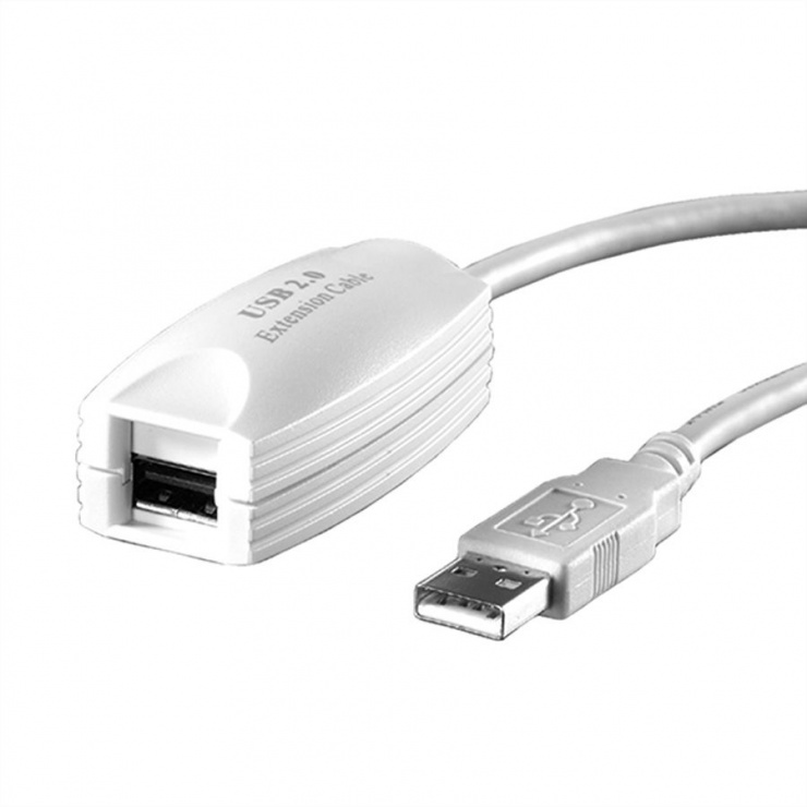 Imagine Cablu prelungitor USB 2.0 tip A 5m M-T activ, Value 12.99.1100