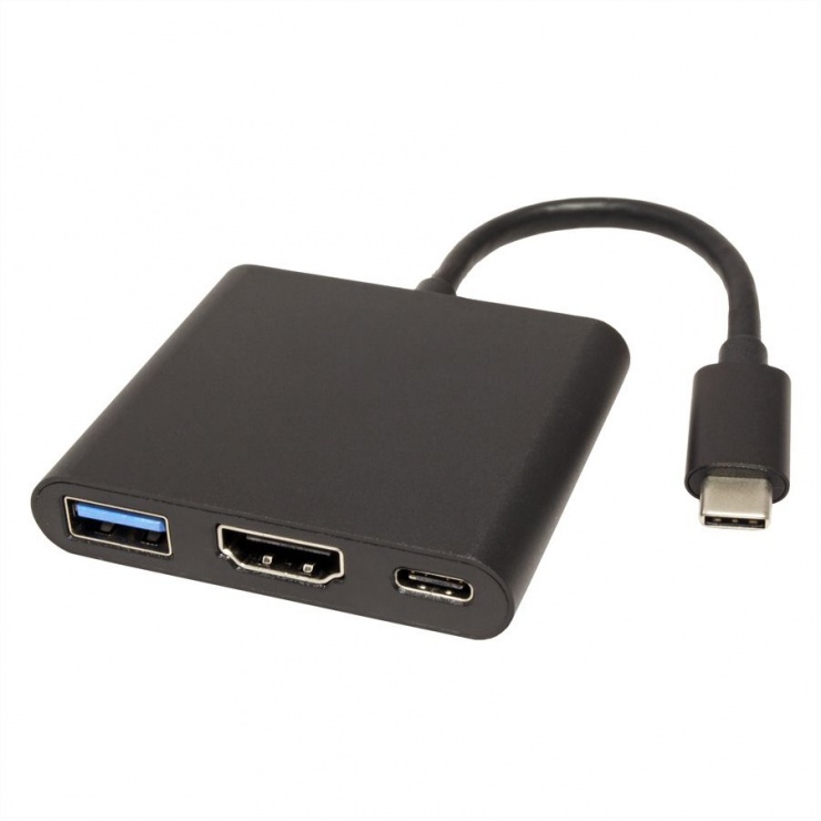 Imagine Adaptor USB-C la HDMI + 1 x USB-A 3.0 + 1 x USB-C PD (Power Delivery) T-M, Value 12.99.1131