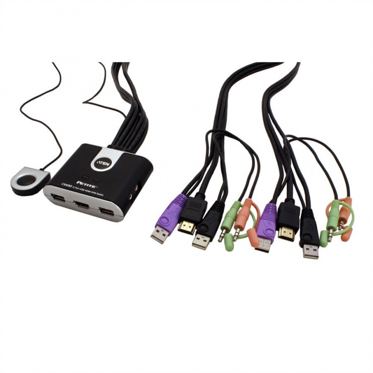 Imagine Switch KVM USB HDMI Audio/Video 2 porturi, Aten CS692-3