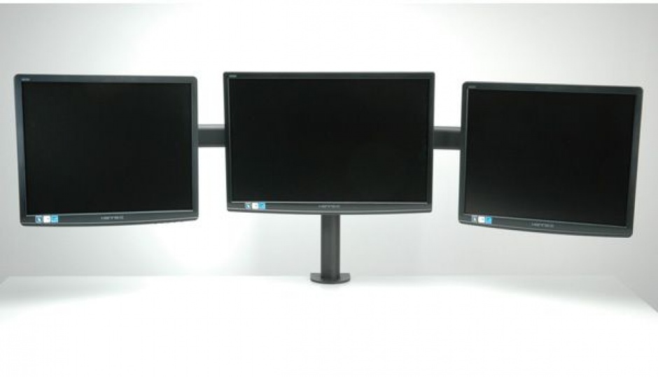 Imagine Suport pentru 3 x monitor LCD VESA 75/100 prindere masa, Value 17.99.1136