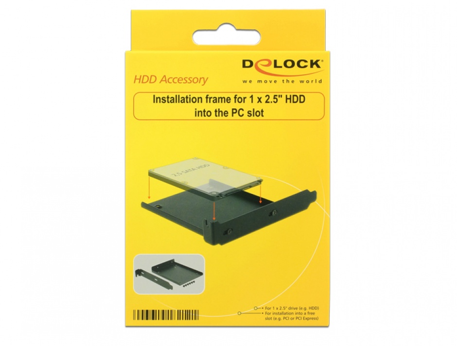 Imagine Kit montare pentru 1 x 2.5" HDD/SSD in slot PC, Delock 18212