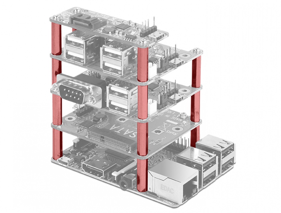 Imagine Kit de montare M2.5 pentru Raspberry Pi 10mm, Delock 18218