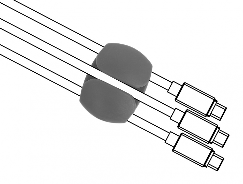Imagine Set 6 buc clips cablu 2 albe/2 gri/2 negre, Delock 18302