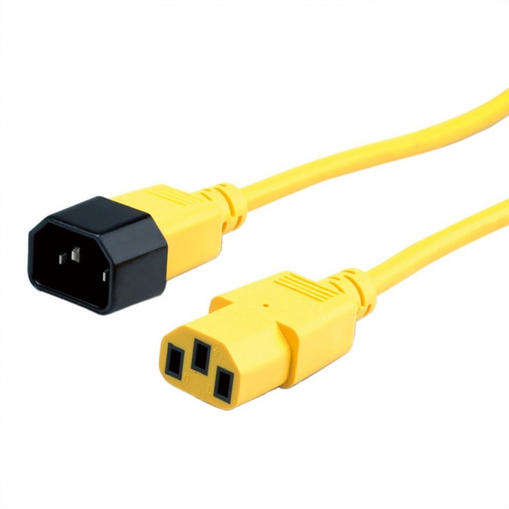 Imagine Cablu prelungitor PC C13 la C14 1.8m Galben, Roline 19.08.1521