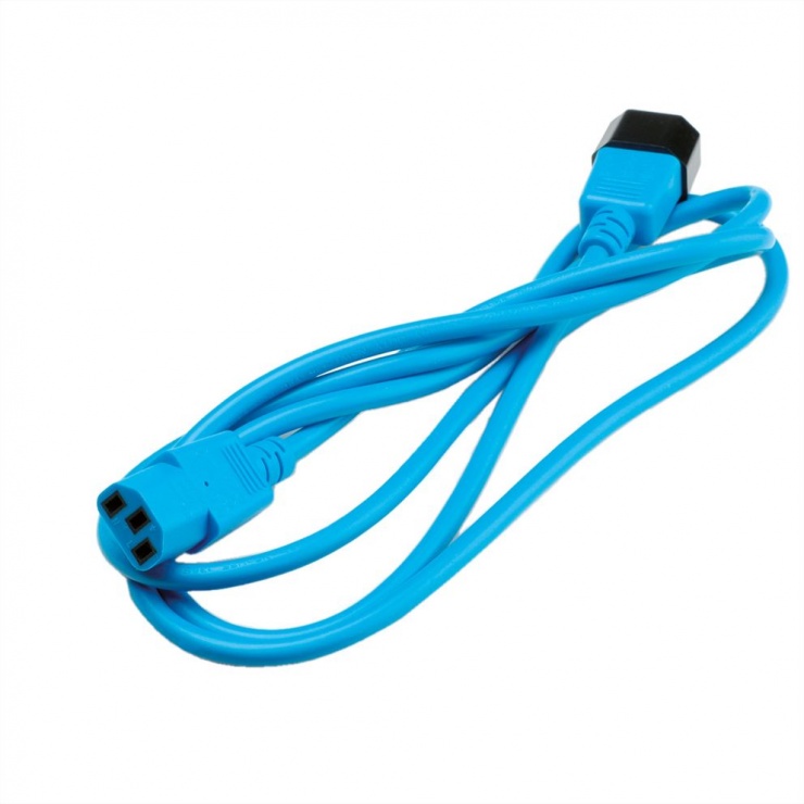 Imagine Cablu prelungitor PC C13 la C14 1.8m Albastru, Roline 19.08.1522-2