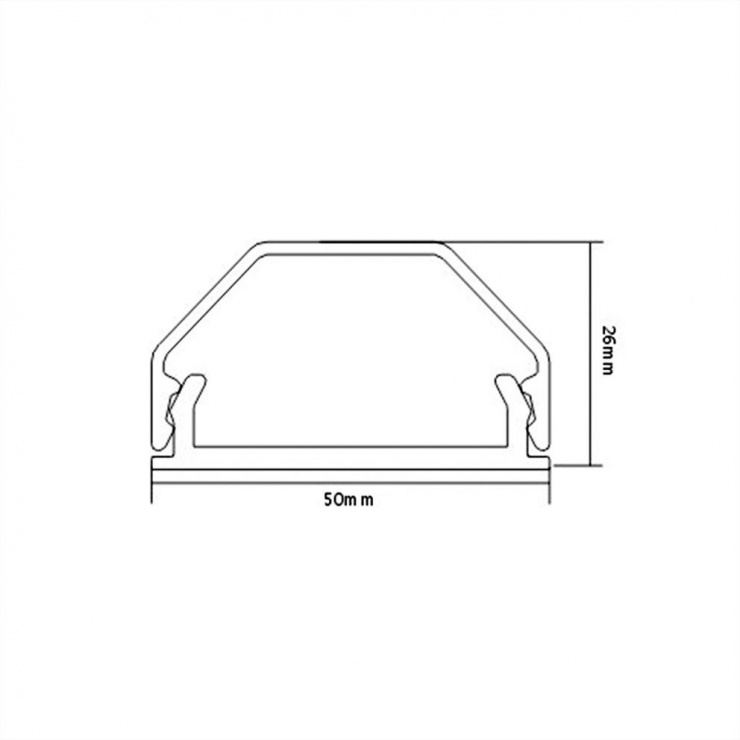 Imagine Organiozator canal cablu aluminiu 50x26x110mm Alb, Roline 19.08.3111