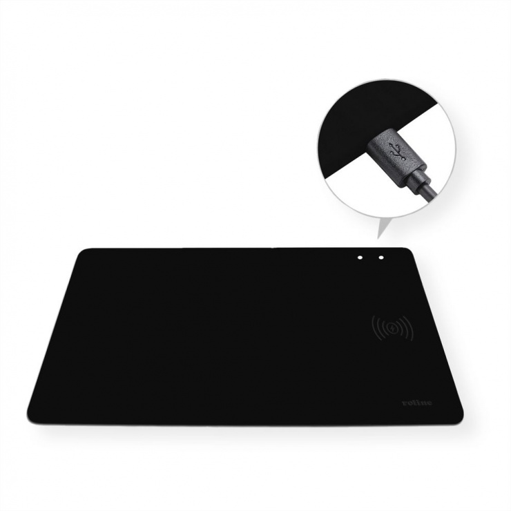 Imagine Mouse pad cu incarcare wireless 10W Negru, Roline 19.11.1014