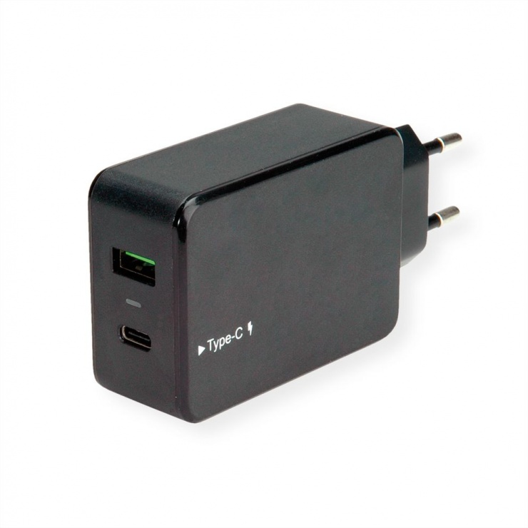 Imagine Incarcator priza 1 x USB-A Quick Charge 3.0 (incarcare rapida) + 1 x USB-C 33W Negru, Value 19.99.10