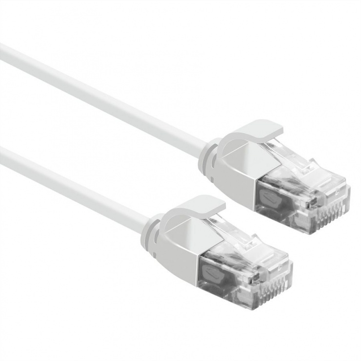 Imagine Cablu de retea Slim cat 6A UTP LSOH 1.5m Alb, Roline 21.15.0984