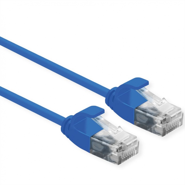 Imagine Cablu de retea Slim cat 6A UTP LSOH 0.3m Albastru, Roline 21.15.3941