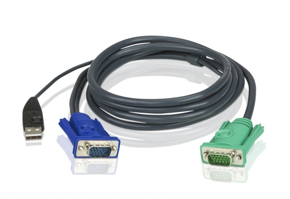 Imagine Set cabluri pentru KVM 3 in 1 SPHD USB 5m, Aten 2L-5205U