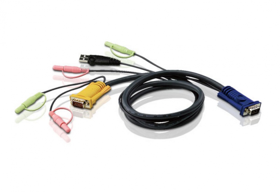 Imagine Cablu KVM USB 3 in 1 cu SPHD si Audio 1.2m, ATEN 2L-5301U