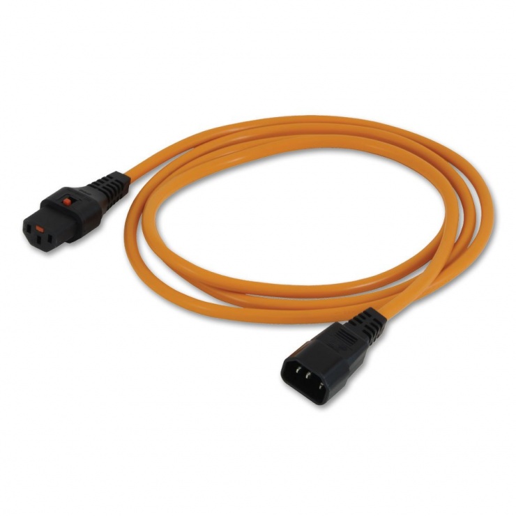 Imagine Cablu prelungitor alimentare C13-C14 cu blocare 2m, Lindy L30259