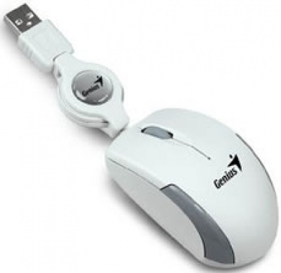 Imagine Mouse Genius Micro Traveler, 1200 dpi, alb, USB