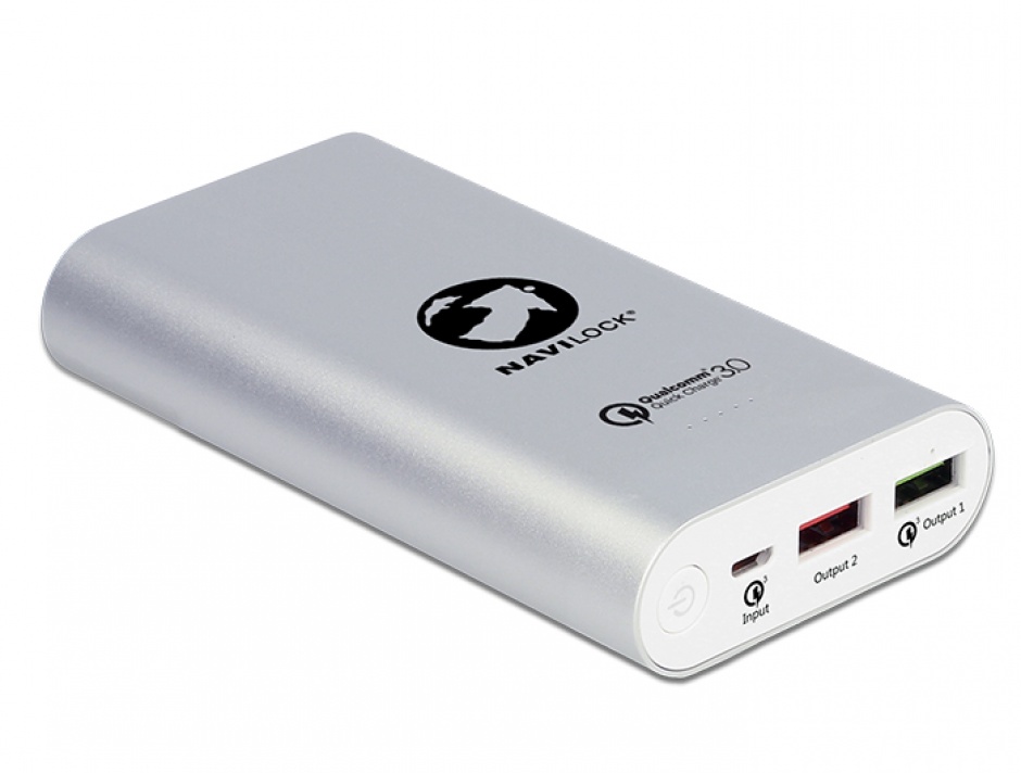 Imagine Power Bank 10200 mAh cu 2 x USB-A cu Qualcomm® Quick Charge 3.0, Navilock 41501