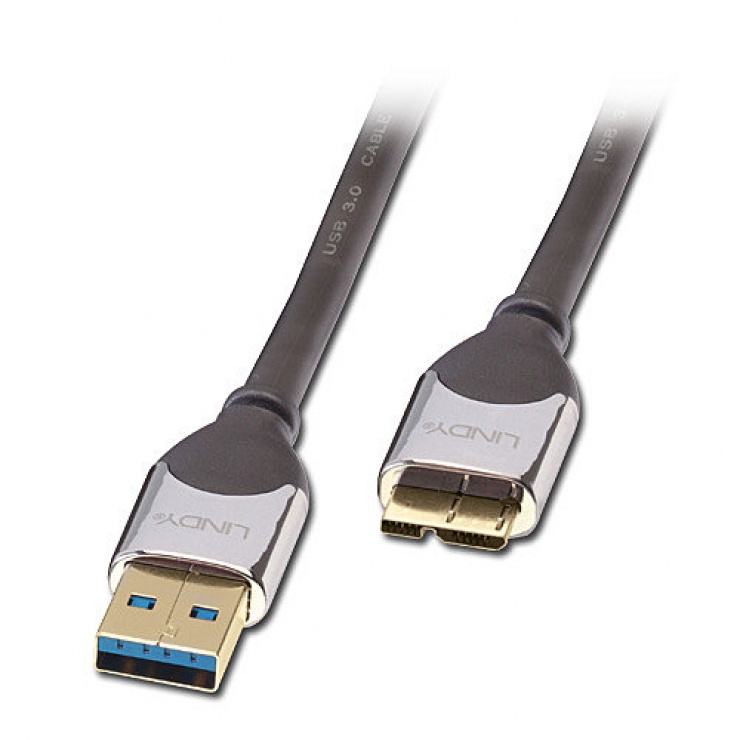 Imagine Cablu USB 3.0 la micro-B CROMO 1m, Lindy L41618