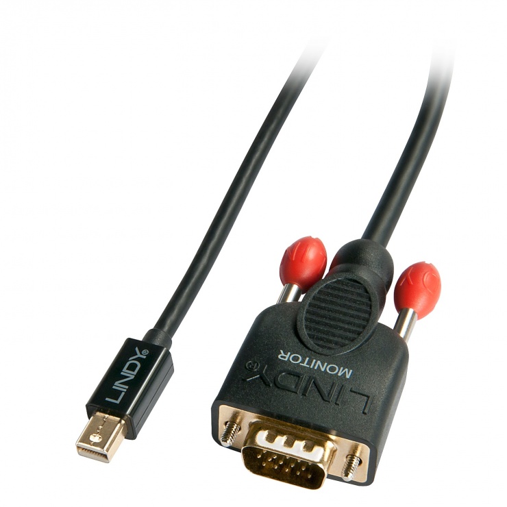 Imagine Cablu Mini Displayport la VGA pasiv 2m Negru, Lindy L41962