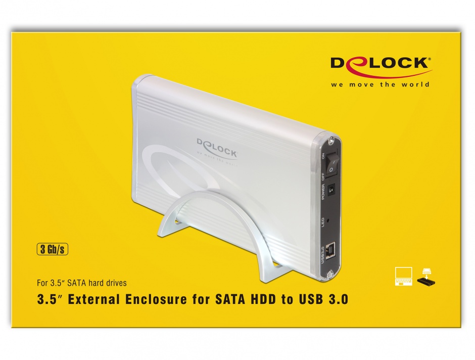 Imagine Rack Extern HDD SATA 3.5" la USB 3.0, Delock 42478