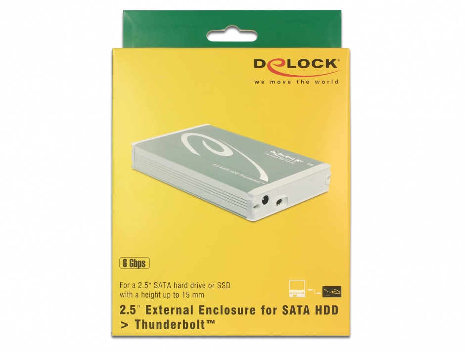 Imagine Rack Extern pentru HDD SATA 2.5" la Thunderbolt, Delock 42510