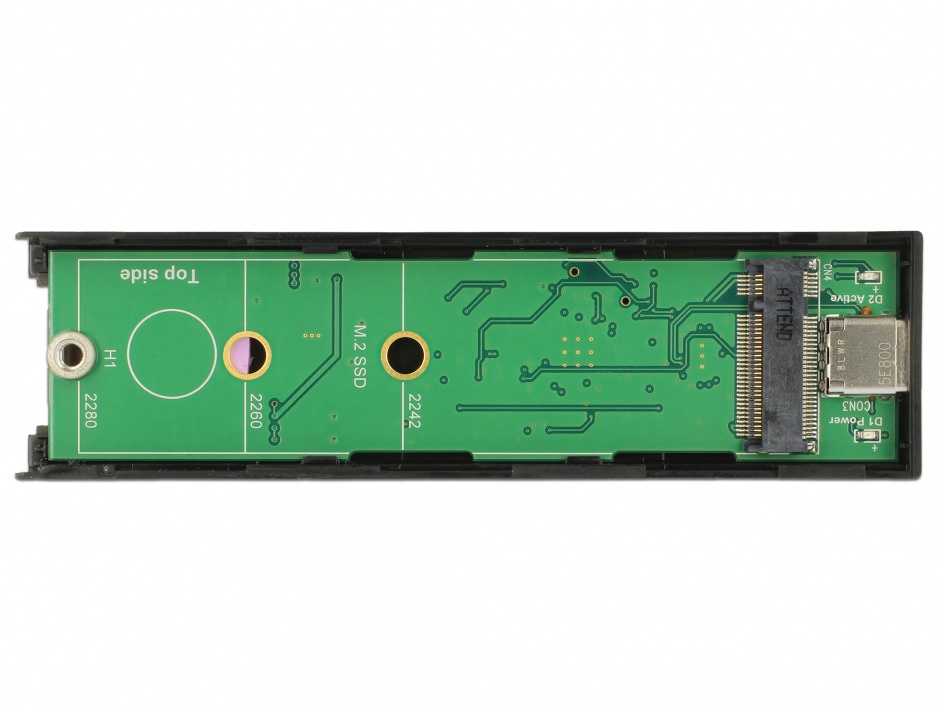 Imagine Rack extern toolless M.2 SSD 42/60/80 mm la USB 3.1 tip C Gen 2, Delock 42597