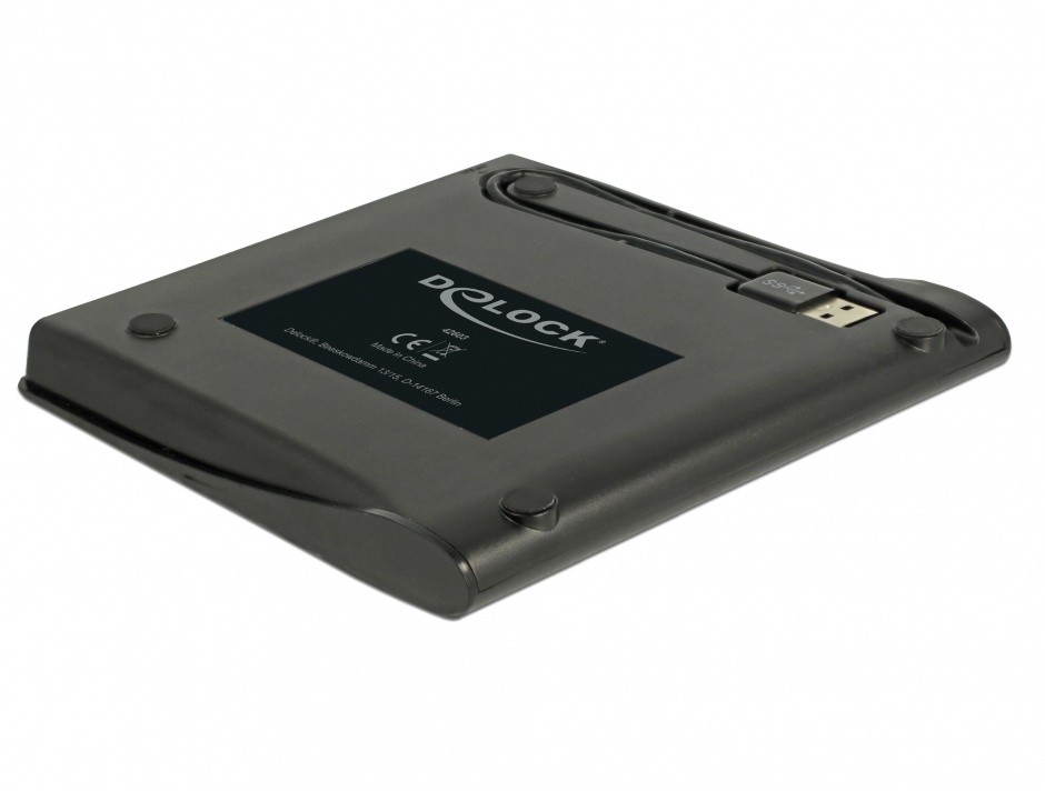 Imagine Enclosure extern pentru dispozitive 5.25" Ultra Slim SATA 9.5 mm la USB-A Negru, Delock 42603