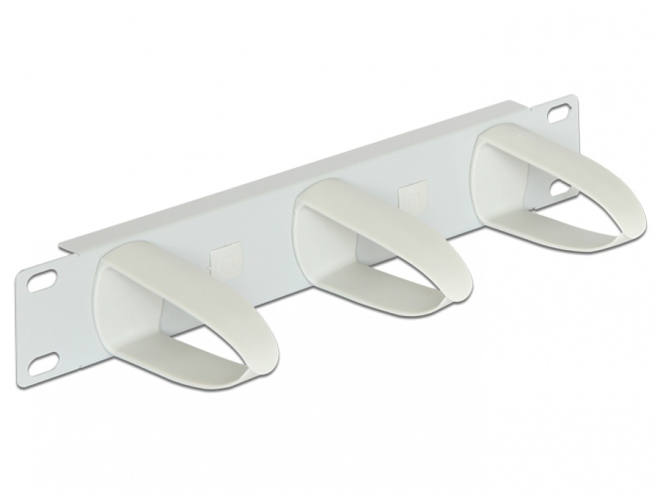 Imagine Organizator de cabluri 10"/1U cu inele verticale/orizontale universal gri, Delock 43344