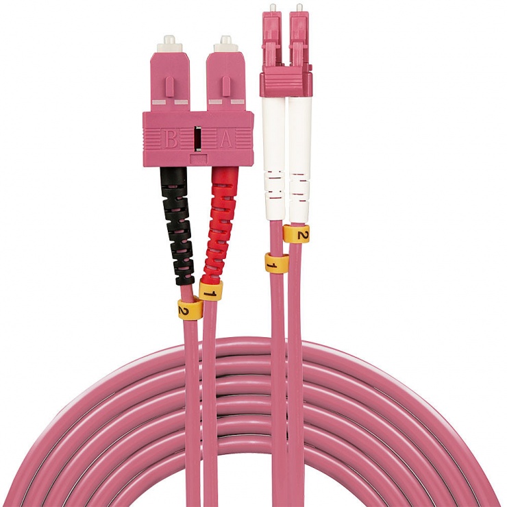 Imagine Cablu fibra optica LC-SC OM4 Duplex Multimode 15m, Lindy L46365