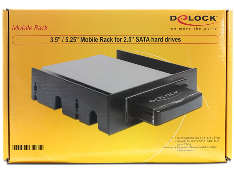 Imagine Rack mobil 3.5"/5.25" pentru HDD SATA 2.5", Delock 47222