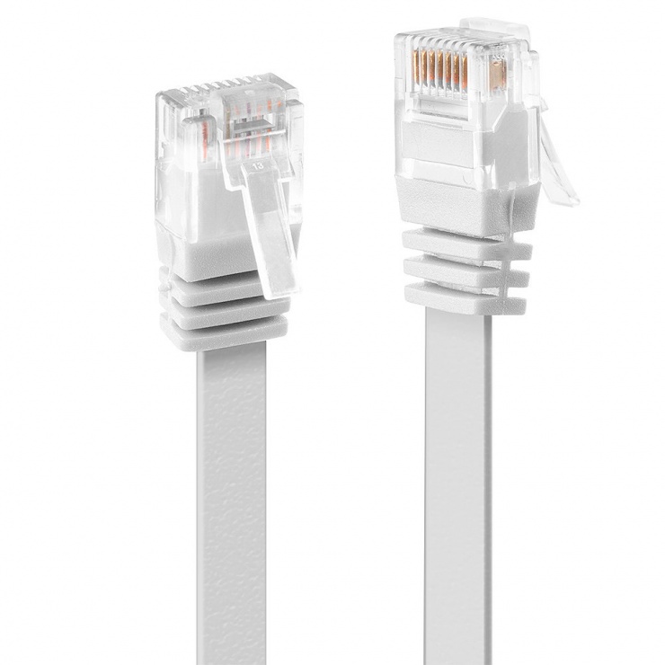 Imagine Cablu de retea cat 6 UTP Flat alb 0.3m, Lindy L47500