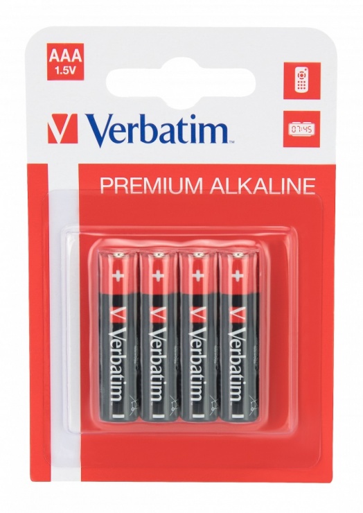Imagine Set 4 buc baterii Verbatim AAA LR3 alkaline
