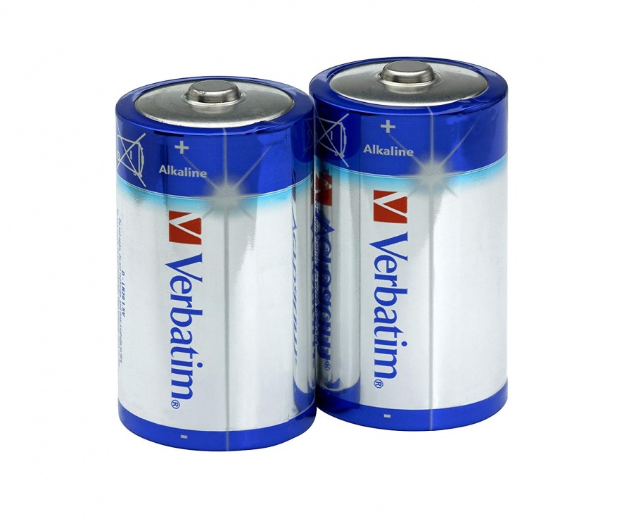 Imagine Set 2 baterii tip D alcaline, Verbatim 49923