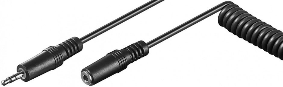 Imagine Cablu prelungitor jack stereo 3.5mm T-M spiralat, Goobay 50017