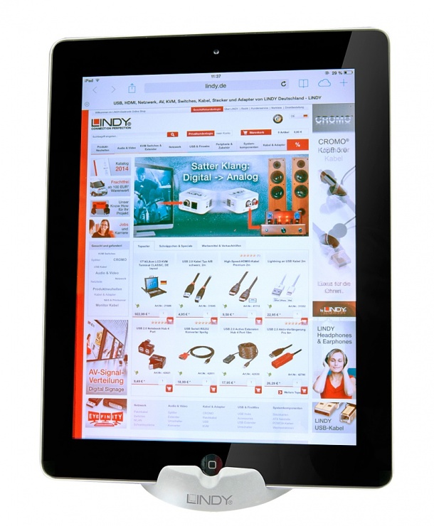 Imagine Stand din silicon pentru tableta/smartphone Alb, Lindy L54006