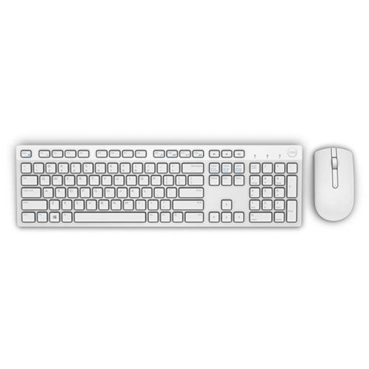 Imagine Kit tastatura si mouse wireless KM636 Alb, Dell 580-ADGF