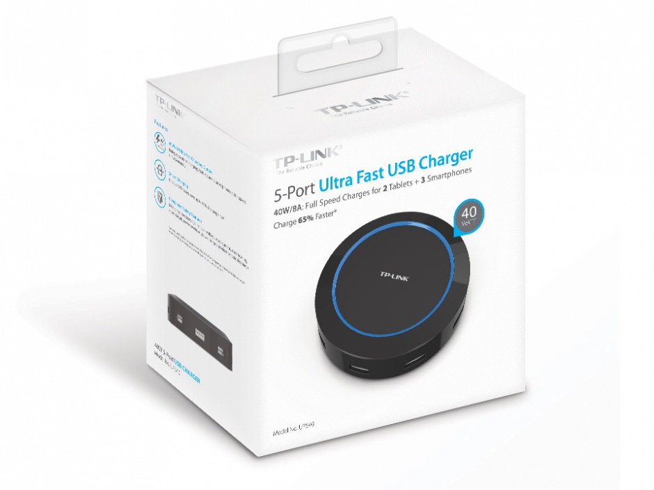 Imagine Incarcator priza cu 5 x USB 40W, TP-LINK UP540