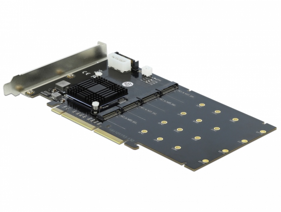 Imagine PCI Express x8 / x16 la 4 x NVMe M.2 Key M interne, Delock 90409