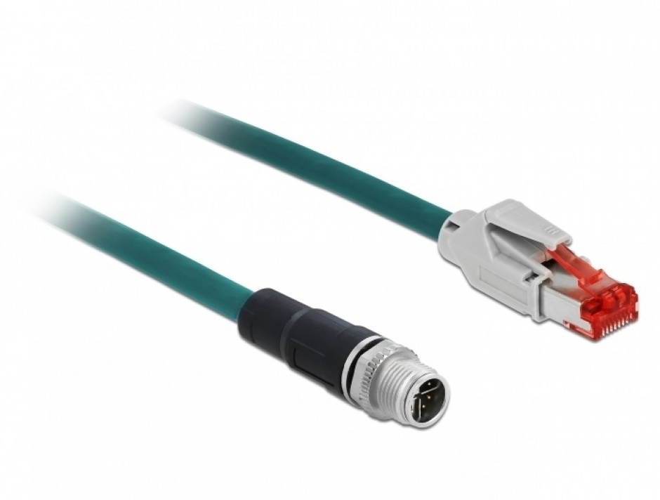 Imagine Cablu de retea M12 8 pini X-coded la RJ45 PVC 2m, Delock 85426