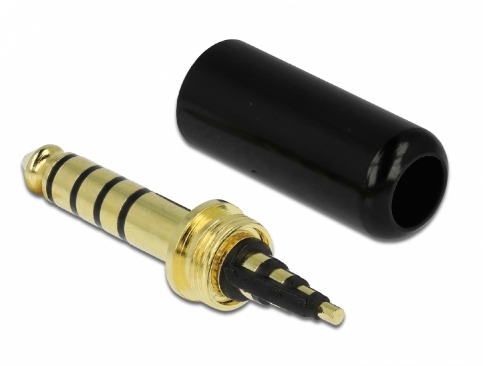 Imagine Conector jack stereo 4.4 mm 5 pini tata, Delock 66319