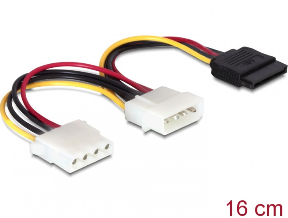 Imagine Cablu alimentare Molex la Molex + SATA T-M, Delock 60103
