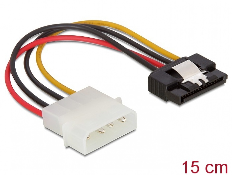 Imagine Cablu alimentare Molex la SATA cu fixare, Delock 60120