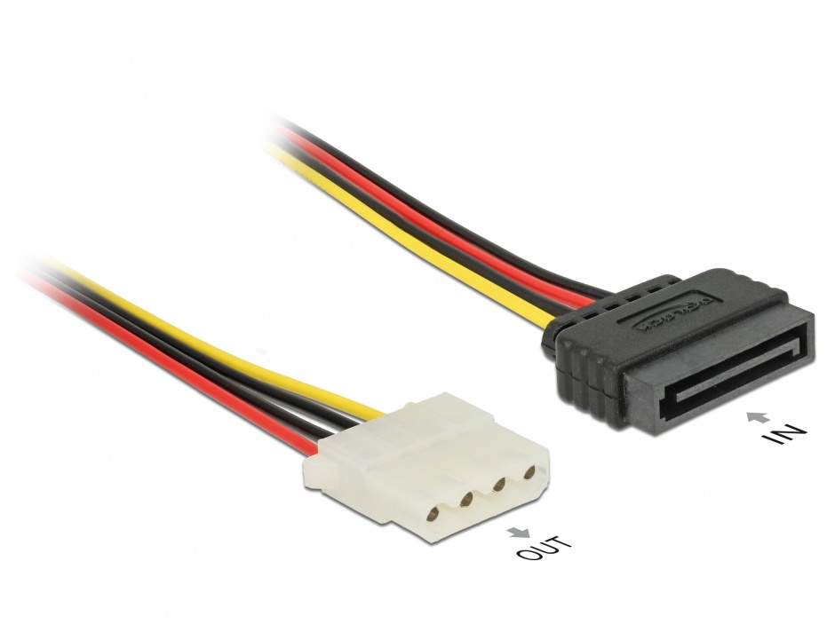 Imagine Cablu de alimentare SATA la Molex T-M 100cm, Delock 60140