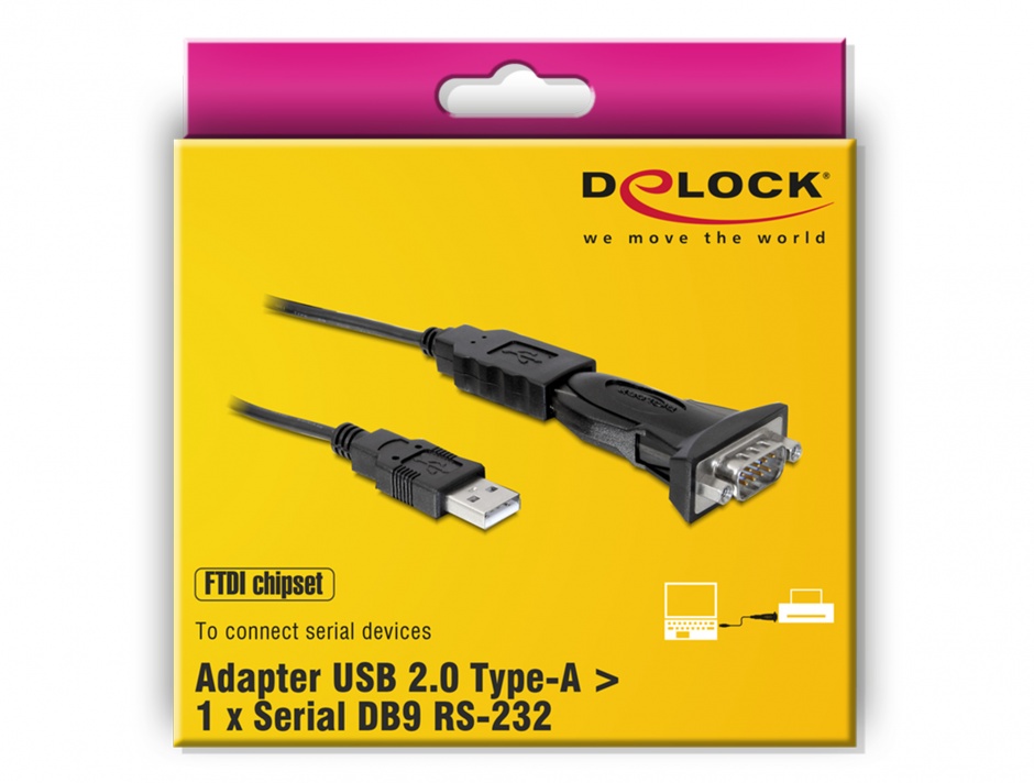 Imagine Adaptor USB la Serial RS232, Delock 61460 