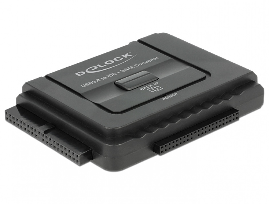 Imagine Adaptor portabil USB 3.0 la SATA III/IDE 40 pini/44 pini Functie Back-up, Delock 61486