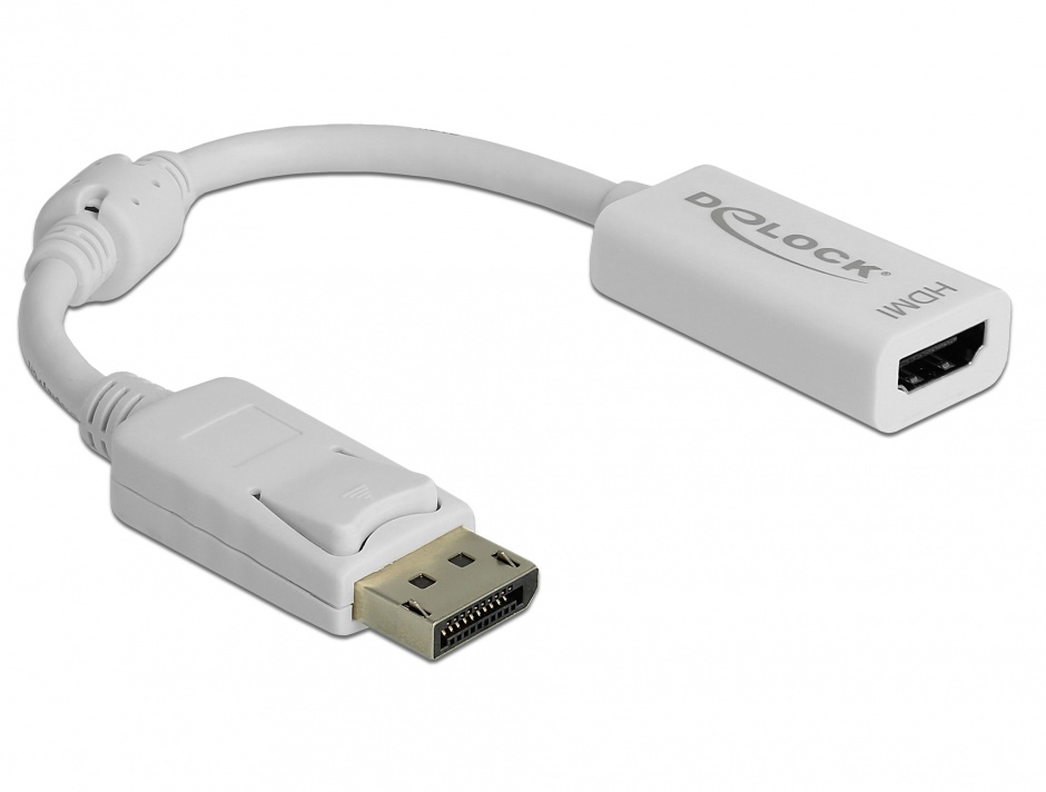 Imagine Adaptor DisplayPort la HDMI T-M pasiv alb, Delock 61767