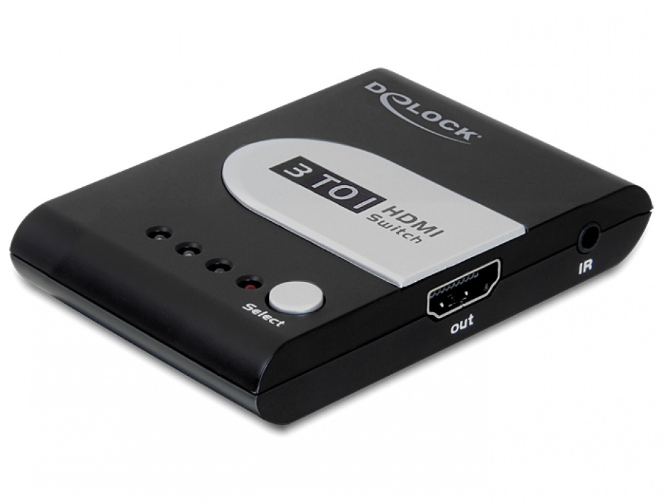 Imagine Switch HDMI Full HD 3 porturi cu telecomanda, Delock 61788