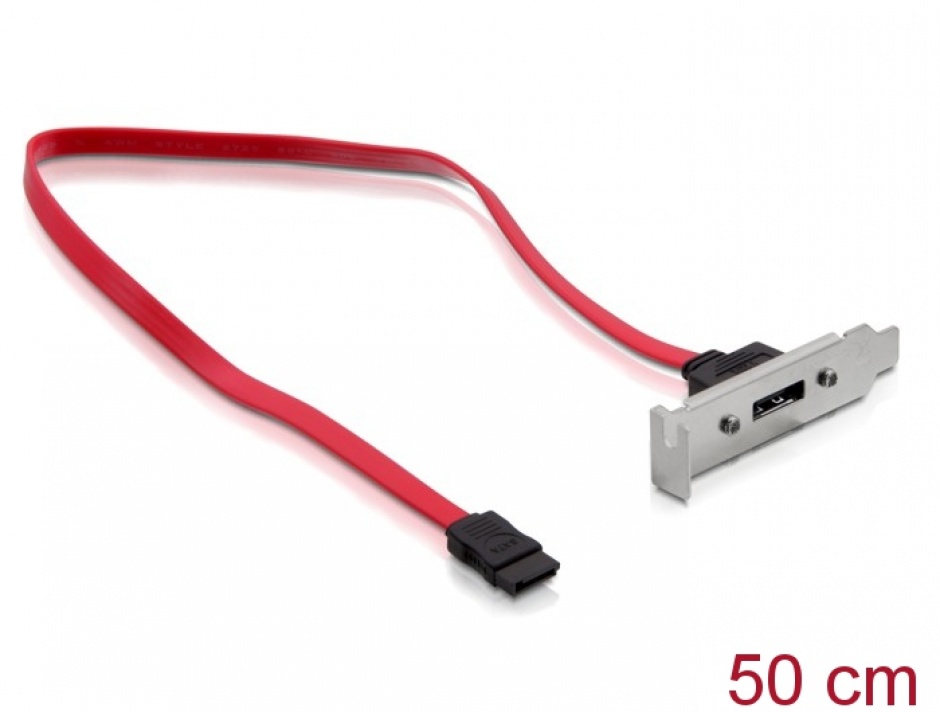 Imagine Bracket 1x SATA intern la 1x eSATA extern 50cm, low profile, Delock 61826