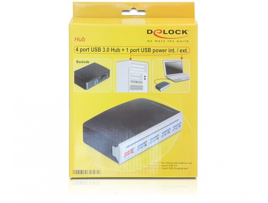 Imagine Hub USB 3.0 intern/extern 4 porturi, Delock 61898