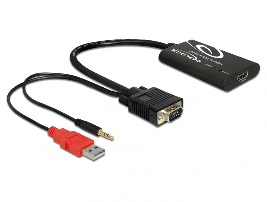 Imagine Convertor HDMI la VGA cu Audio, Delock 62407