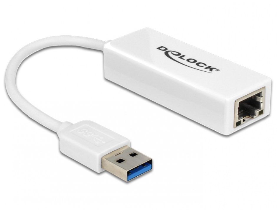 Imagine Adaptor USB 3.0 la Gigabit LAN alb, Delock 62417